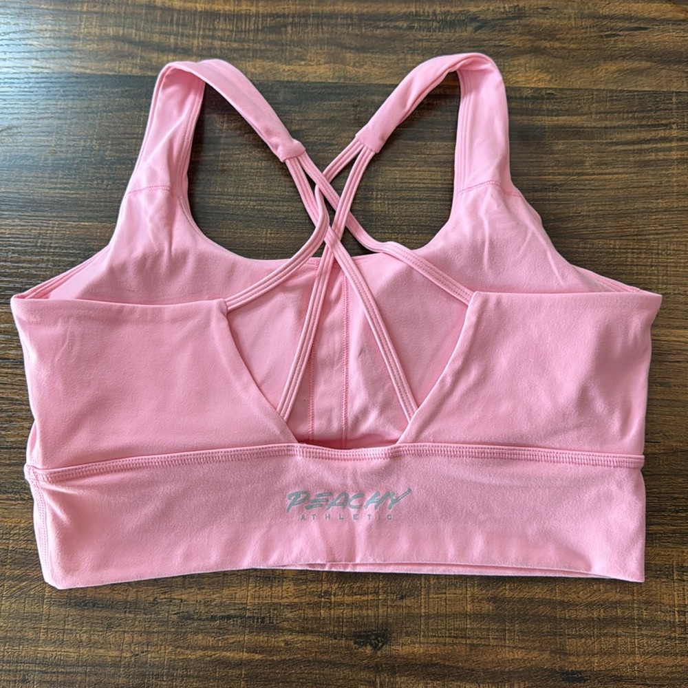 Peachy Athletic Benji Sports Bra Peony Pink XL - Picture 2 of 2